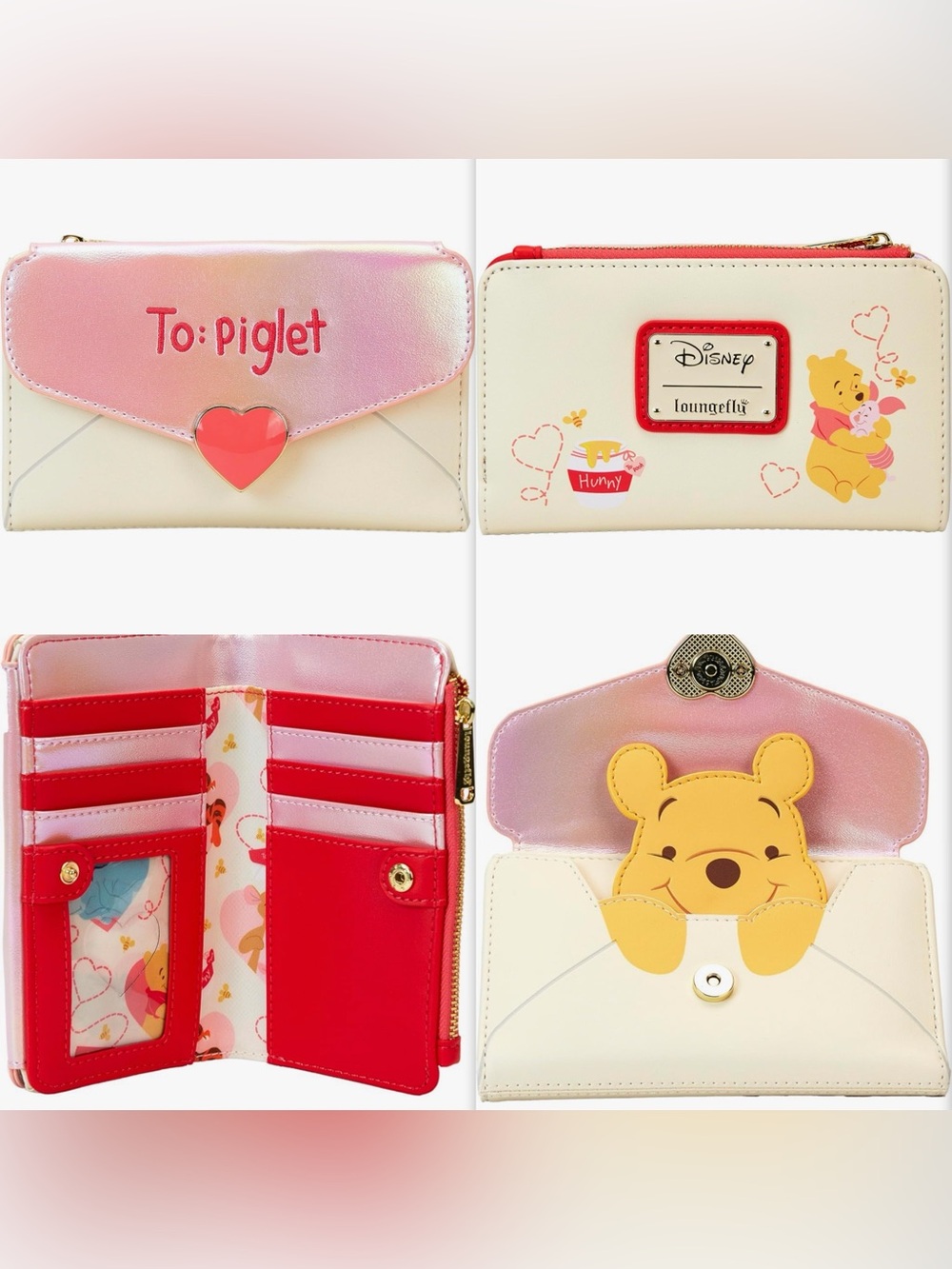 NWOT Loungefly Disney Winnie The Pooh & Piglet Love Letter Bifold Wallet
